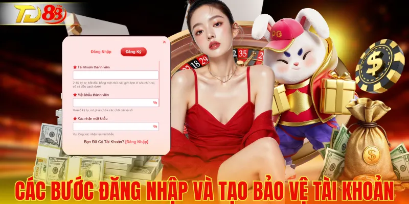 Các bước đăng nhập và tạo bảo vệ tài khoản 